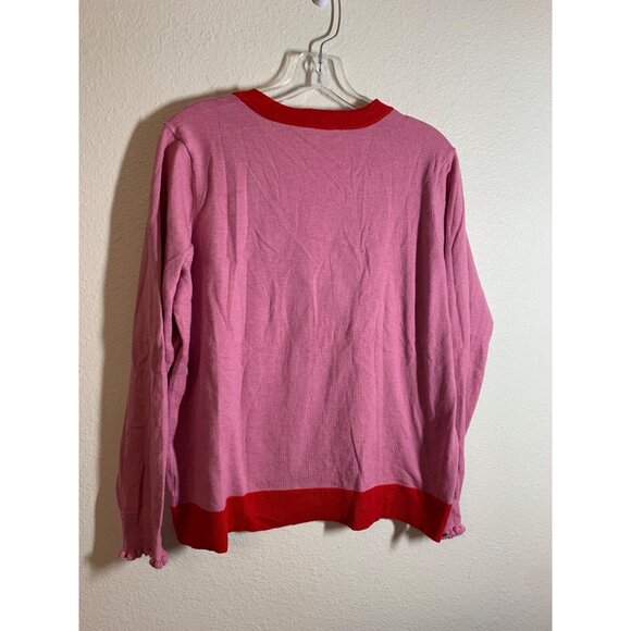 Candace Cameron Bure V Neck Long Sleeve Cardigan Womens Size Medium Pink AC8 - Picture 4 of 7